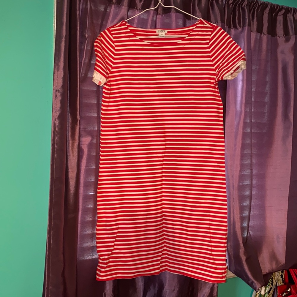 JCREW RED STRIPE DRESS